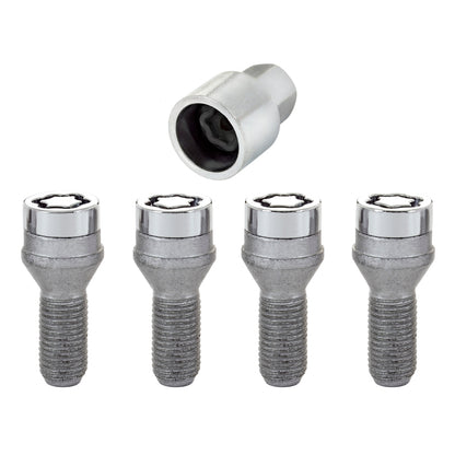 McGard Wheel Lock Bolt Set - 4pk. (Cone Seat) M14X1.5 / 17mm Hex / 27.5mm Shank Length - Chrome 27222 27222 Photo - out of package