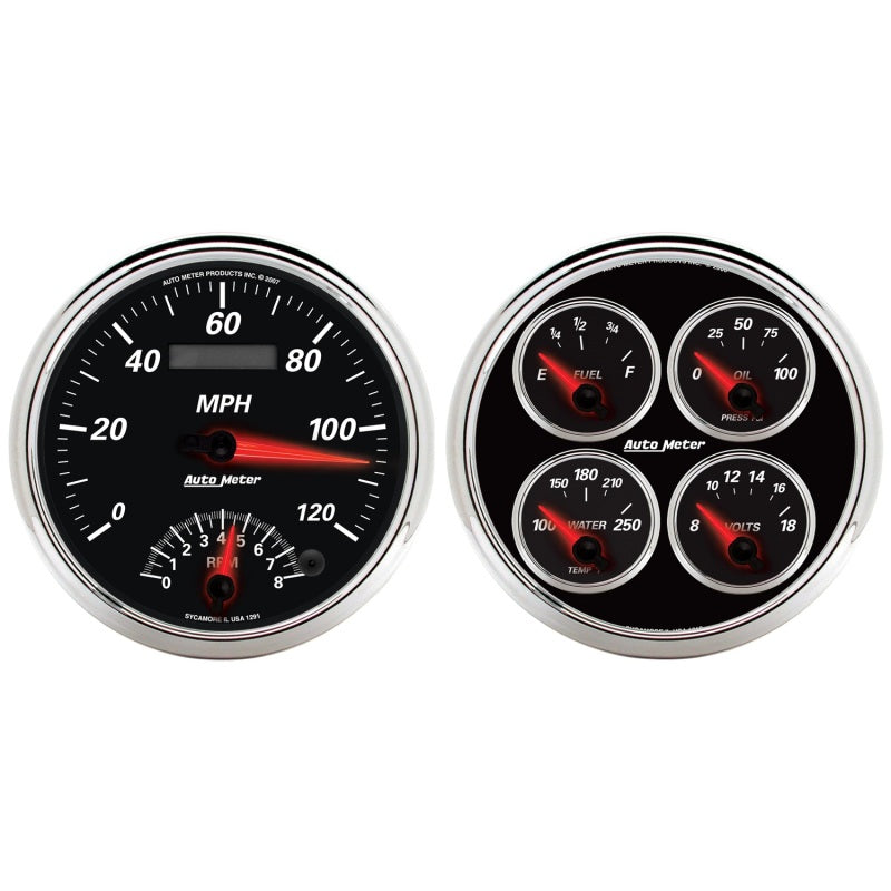 Autometer 5inch Kit Box - Tach Speedo Combo / Oil Pressure / Water Temp / Volt / Fuel Level 1204 1204 Photo - Primary
