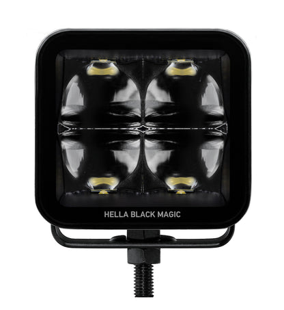 Hella Universal Black Magic 3.2in L.E.D. Cube Kit - Flood Beam (Long Range) 358176821 358176821 Photo - out of package
