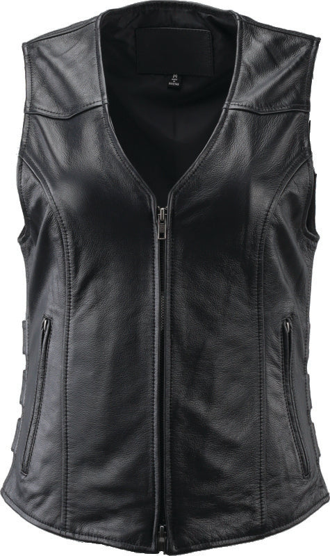 Kuryakyn Leather By River Road Plains Leather Vest Black Womens - Medium 094413 094413 User 3