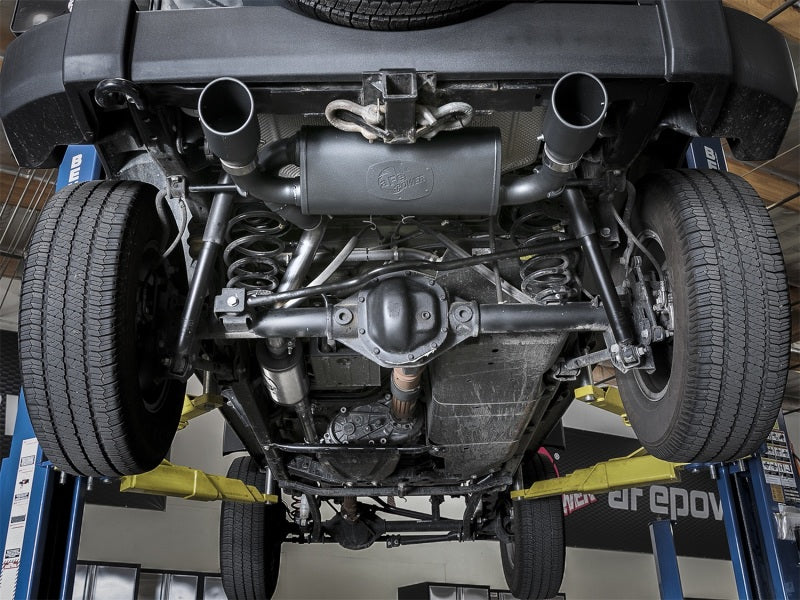 aFe Rebel Series 2.5in 409 Stainless Steel Cat-Back Exhaust System 49-48062-B Photo - Mounted