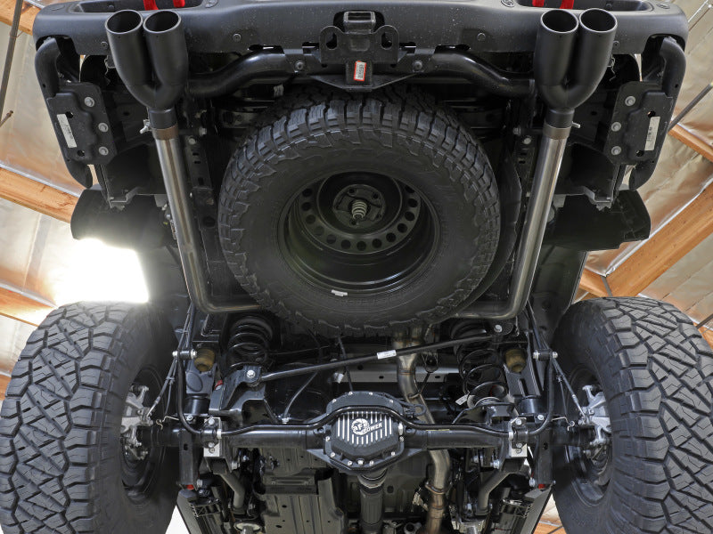 aFe Vulcan Series 3in 304SS DPF-Back 21 Jeep Gladiator V6-3.0L (td) Dual Black Tip 49-38095-B 49-38095-B Photo - Mounted