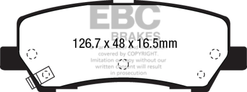 EBC 15+ Ford Mustang 2.3 Turbo Yellowstuff Rear Brake Pads DP43041R DP43041R Photo - Primary