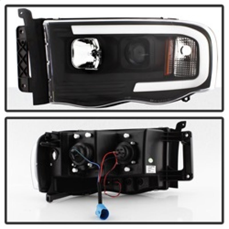 Spyder 02-05 Dodge Ram 1500 Light Bar Projector Headlights - Black (PRO-YD-DR02V2-LB-BK) 5084606 5084606 Photo - Unmounted