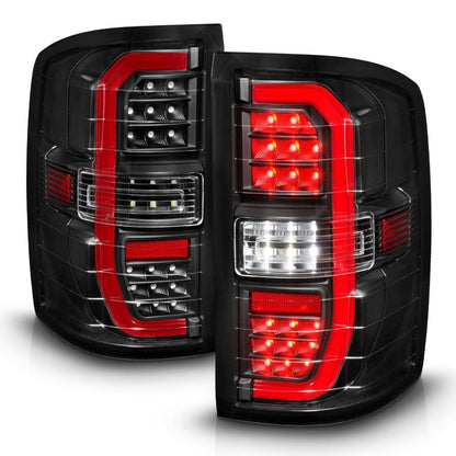 ANZO 14-18 GMC Sierra 1500 Full LED Taillights Black Housing Clear Lens (w/C Light Bars) 311464 311464 Photo - Unmounted