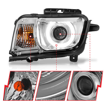 Anzo 2010-2013 Chevrolet Camaro Projector Headlights w/ Halo Chrome (CCFL) 121311 Photo - Close Up