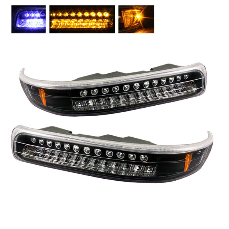 SPYDER Xtune Chevy Silverado 99-02 LED Amber Bumper Lights Black CBL-CS99-LED-BK 5014566 5014566 Photo - Primary