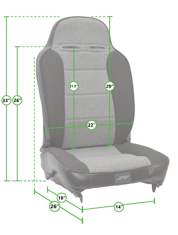 PRP Seats PRP Enduro High Back Reclining Suspension Seat (Passenger Side) - Black/Red A13011045-72 A13011045-72 Photo - Close Up