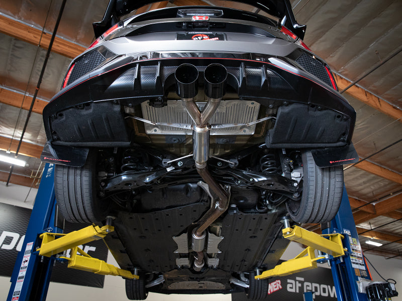 aFe Takeda 2.5in 304SS Axle-Back Exhaust System 17-19 Honda Civic Type R L4-2.0L (t) - Black Tip 49-36626-B 49-36626-B Photo - Mounted