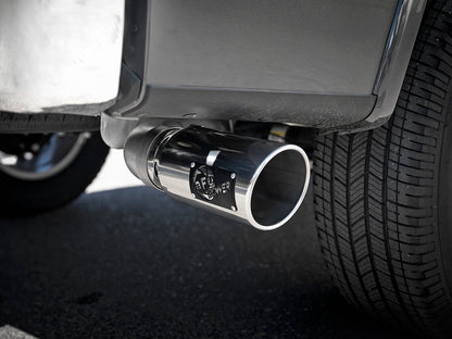 aFe Large Bore-HD 4in 409 SS DPF-Back Exh 18-19 Ford F-150 V6-3.0L (td) w/ Polished Tip 49-43106-P 49-43106-P Photo - Mounted