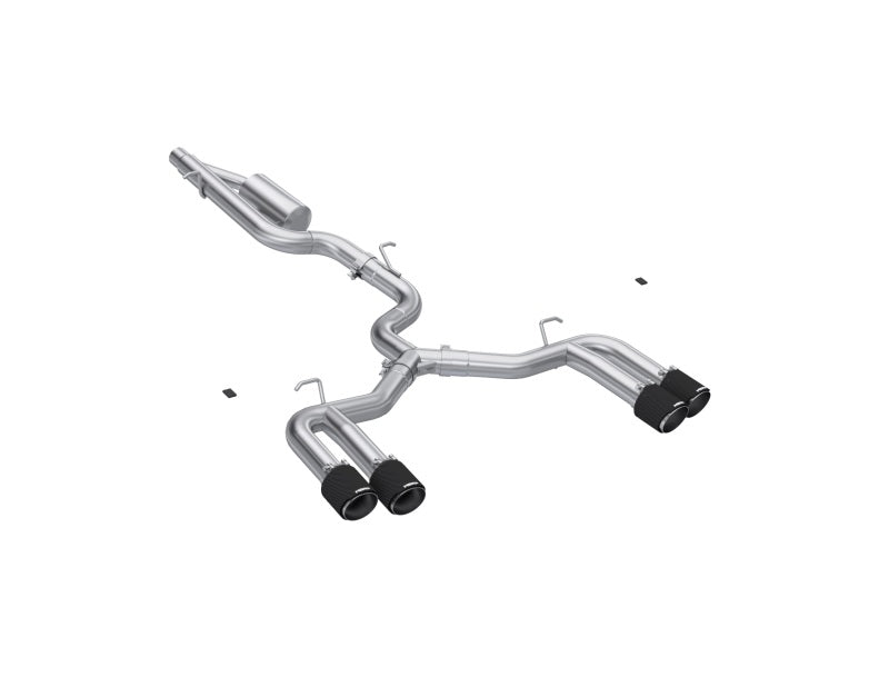 MBRP 22-24 Audi S3 2.0L Armor Pro T304 SS 3in Cat-Back Quad Split Rear Exhaust w/ Carbon Fiber Tips S46203CF S46203CF Photo - Primary