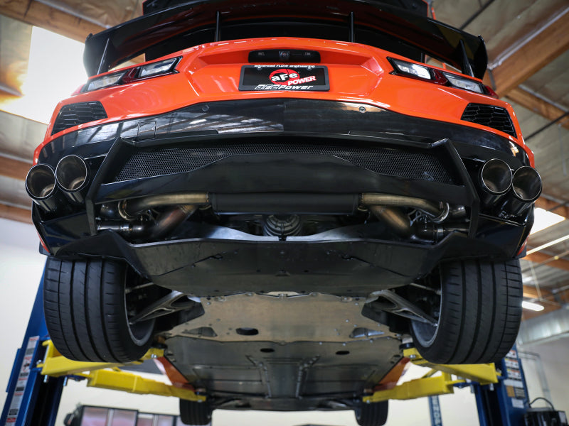 aFe MACH Force-Xp 2-1/2in 304SS Cat-Back 2020 Chevy Corvette (C8) 6.2L - Black Tip 49-34127-B 49-34127-B Photo - Mounted