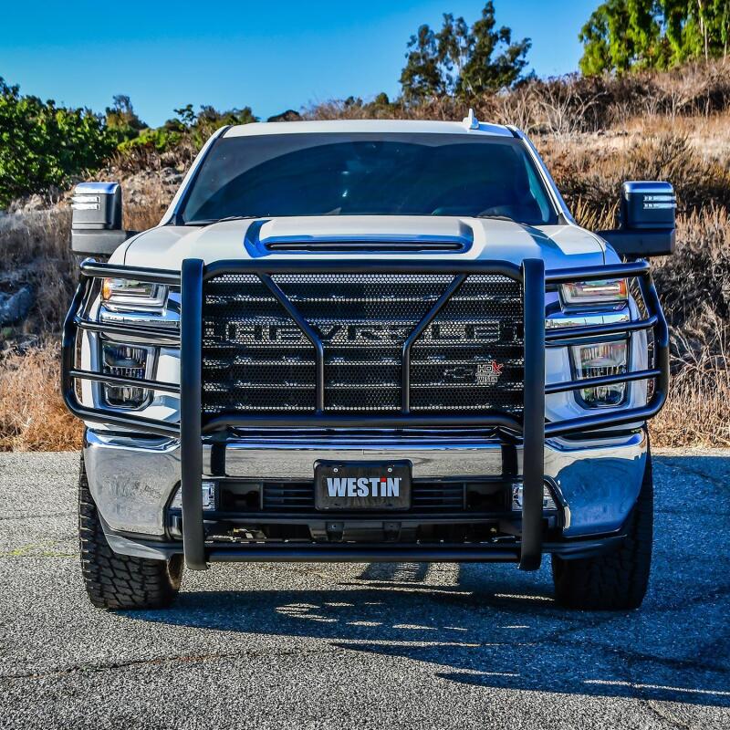 Westin 20-22 Chevrolet Silverado 2500/3500 HDX Modular Grille Guard - Black 57-23995 57-23995 Photo - Mounted