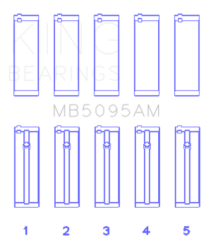 King Engine Bearings King Toyota 1E/2E (1.3L) (Size STD) Performance Main Bearing Set MB5095AM MB5095AM Photo - Primary