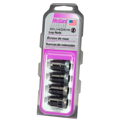 McGard SplineDrive Lug Nut (Cone Seat) M12X1.5 / 1.24in. Length (4-Pack) - Black (Req. Tool) 65357BK 65357BK Photo - Primary