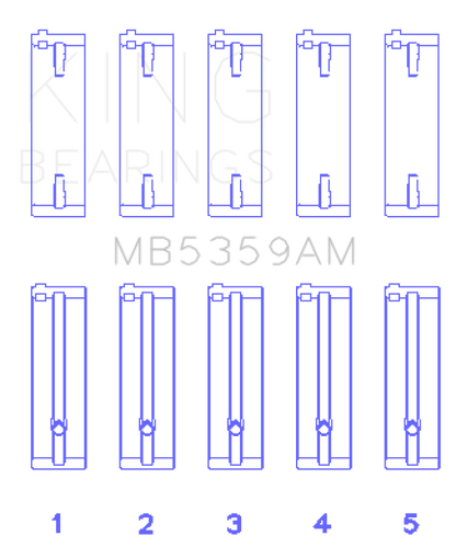 King Engine Bearings Mazda Fe 2.0L (Size +0.25mm) Main Bearing Set MB5359AM0.25 MB5359AM0.25 Photo - Primary