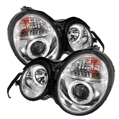 Spyder Mercedes Benz E-Class 95-99 Projector Headlights LED Halo Chrm PRO-YD-MBW21095-HL-C 5011282 5011282 Photo - Primary