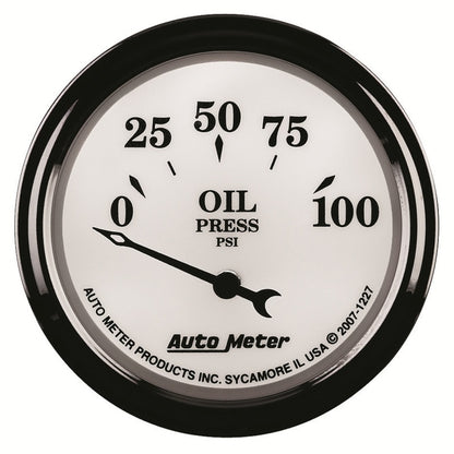 AutoMeter Gauge Oil Press 2-1/16in. 100PSI Elec Old Tyme White II 1227 1227 User 4