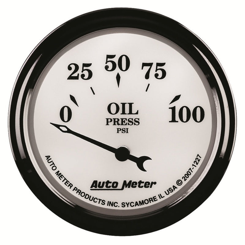 AutoMeter Gauge Oil Press 2-1/16in. 100PSI Elec Old Tyme White II 1227 1227 User 4