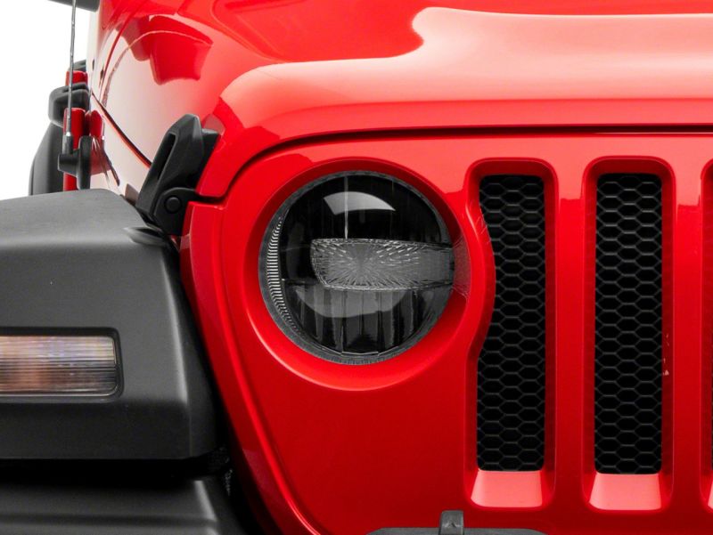 Raxiom 18-23 Jeep Wrangler JL Axial Series 9-In LED Headlights- Blk Housing (Clear Lens) J164371 J164371 Photo - Close Up