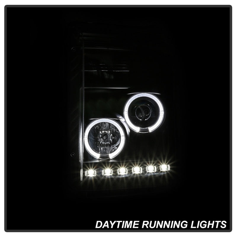 Spyder Ford Super Duty 11-16 Projector Headlights LEDHalo DRL All Black PRO-YD-FS11-HL-BKV2 5086013 5086013 Photo - Unmounted