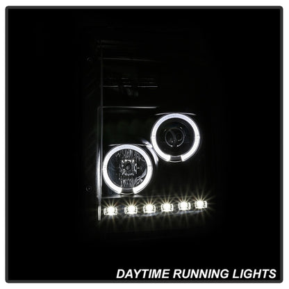 Spyder Ford Super Duty 11-16 Projector Headlights LEDHalo DRL All Black PRO-YD-FS11-HL-BKV2 5086013 5086013 Photo - Unmounted