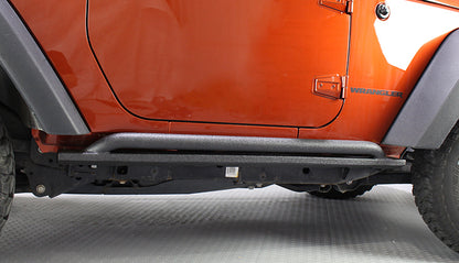 Fishbone Offroad 07-18 Jeep Wrangler JK 2 Door Rubicon Steel Rock Slider - Black Textured Powdercoat FB23010 FB23010 Photo - lifestyle view
