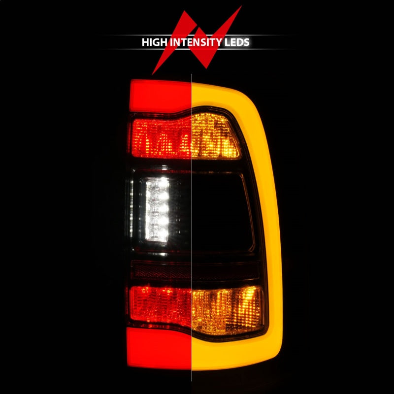 ANZO 09-18 Dodge Ram 1500 Sequential LED Taillights Smoke Black w/Switchback Amber Signal 311472 311472 Photo - Unmounted