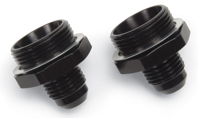 Russell -6 AN Holley Dual Feed Carb Adapter Fitting (Black Finish) 640223 Photo - Primary