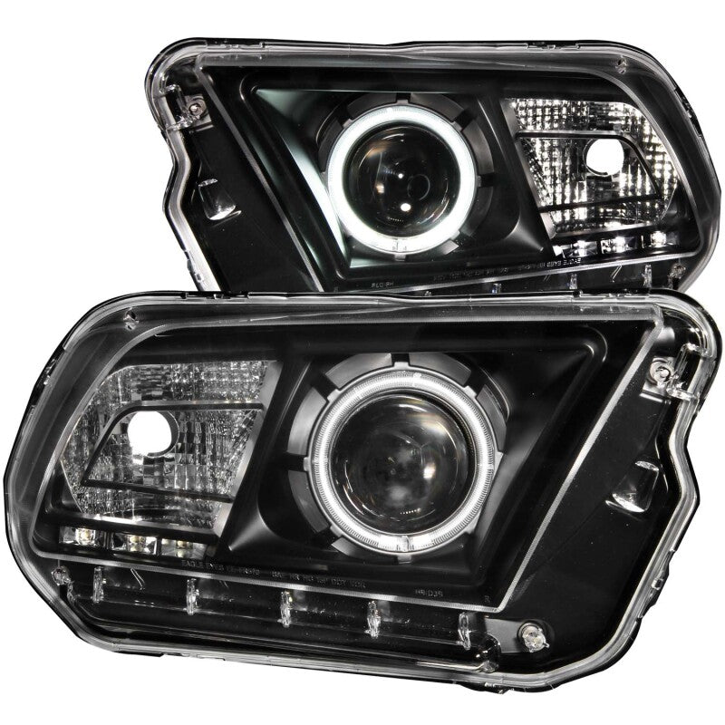 Anzo 2010-2014 Ford Mustang Projector Headlights w/ Halo Black (CCFL) 121323 Photo - Primary