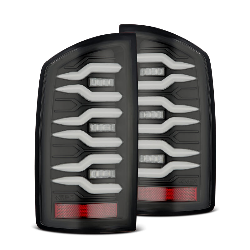 AlphaRex 07-08 Dodge Ram 1500/07-09 Dodge Ram 2500+3500 Luxx-Series LED Tail Lights (Pair) Black 641040 641040 Photo - Primary
