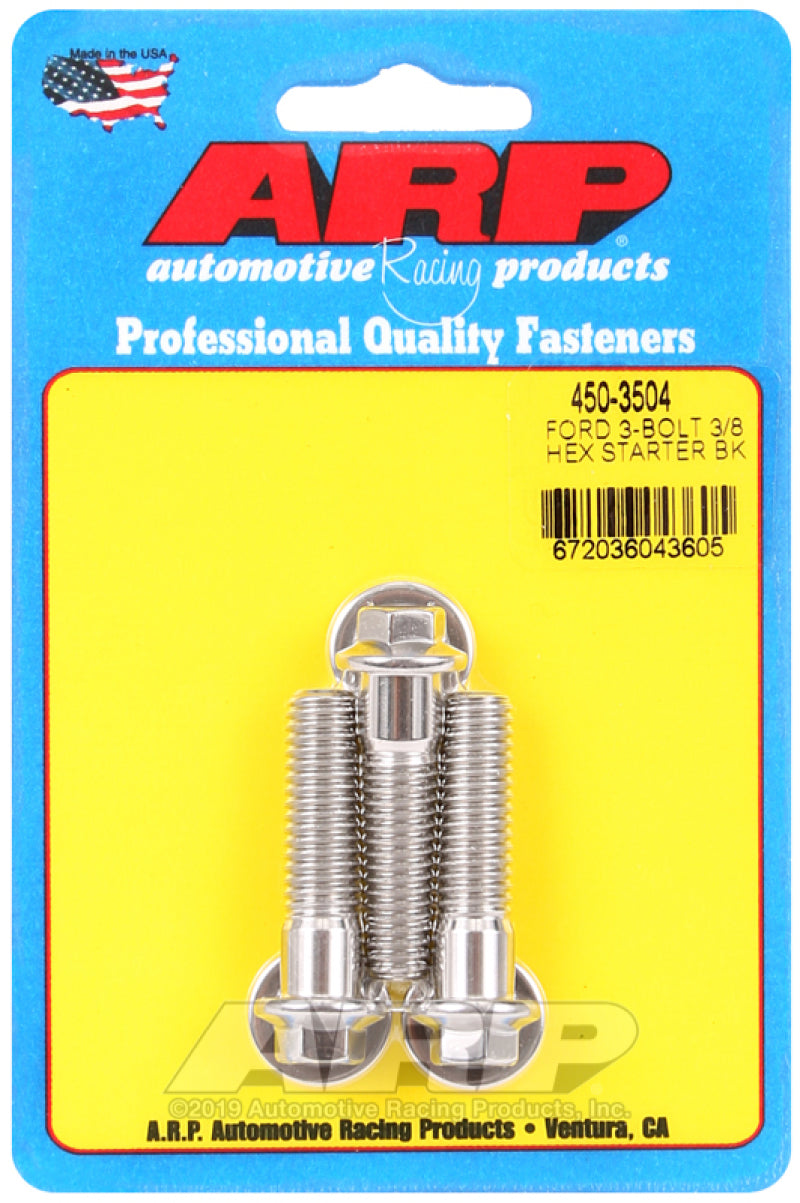ARP Ford SS 3-Bolt Hex Starter Bolt Kit 450-3504 Photo - Primary