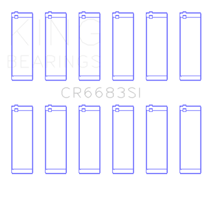King Engine Bearings ChevrolET 262 (Od+.002in) (Size +0.50mm) Connecting Rod Bearing Set CR6683SI0.5 CR6683SI0.5 Photo - Primary