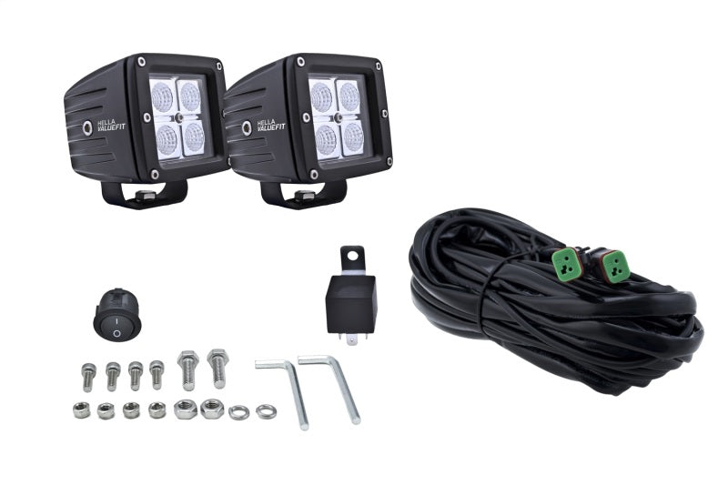 Hella HVF Cube 4 LED Off Road Kit - 3.1in 12W Spot Beam 357204031 357204031 Photo - Unmounted