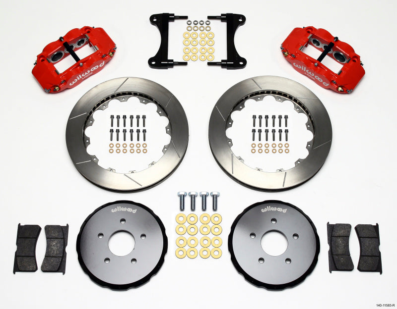 Wilwood Narrow Superlite 6R Front Hat Kit 13.06in Red Nissan 370Z/Fiti G37 140-11583-R 140-11583-R Photo - Primary