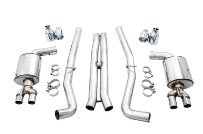 AWE Tuning 2015+ Dodge Challenger 6.4L/6.2L Non-Resonated Touring Edition Exhaust - Quad Silver Tips 3020-42074 3020-42074 Photo - out of package