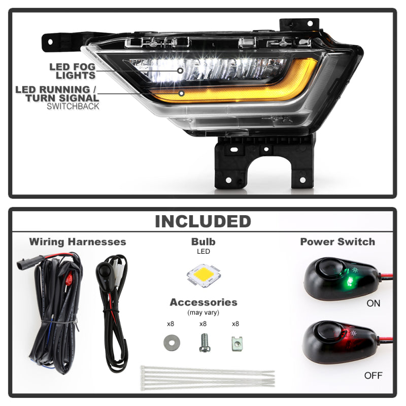 SPYDER 21-23 Ford F150 w/ Turn Signal OEM Style Full LED Fog Lights w/ Switch FL-FF1502021-LED-T-C 9052262 9052262 User 1