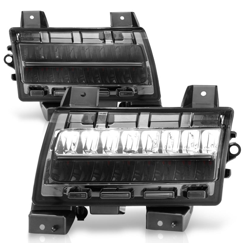 ANZO 2018-2021 Jeep Wrangler LED Side Markers Chrome Housing Smoke Lens w/ Seq. Signal Sport Bulb 511085 511085 Photo - Unmounted