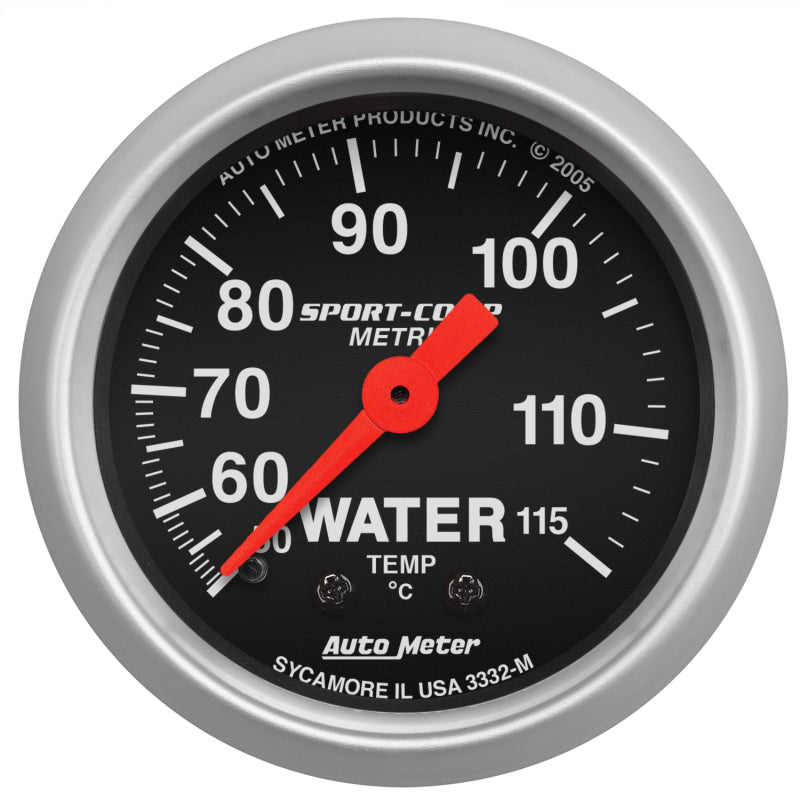 Autometer Gauge, Water Temperature,2 1/16, 50-115 Deg C, Mechanical, Sport-Comp 3332-M Photo - Primary
