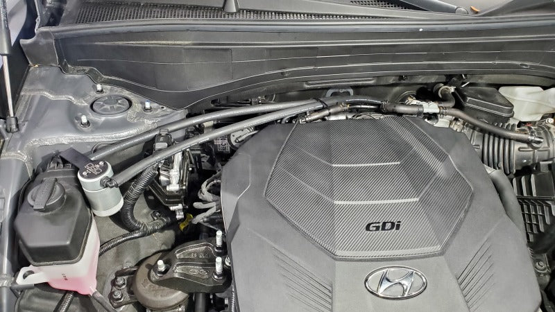 J&L 20-22 Hyundai Palisade / Kia Telluride 3.8L Oil Separator 3.0 Passenger Side - Clear Anodized 3114P-C 3114P-C Photo - Close Up