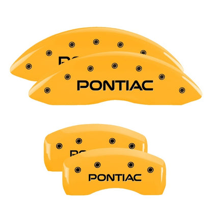 MGP 4 Caliper Covers Engraved Front & Rear Pontiac Yellow Finish Black Char 2005 Pontiac GTO 18029SPOPYL 18029SPOPYL Photo - Primary
