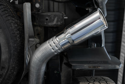 MBRP 2020+ GMC/Chevy 2500/3500 6.6L Duramax 4in Mand Bent Tubing Pro-Ser Cat Back Single Side - 304 S6059304 S6059304 Photo - lifestyle view