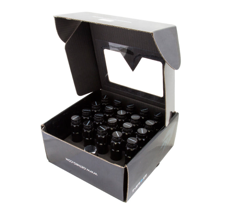 NRG M12 x 1.5 New Steel Lug Nut w/ Dust Cap Cover Set 21 Pc Black w/Locks LN-LS700BK-21 Photo - Primary
