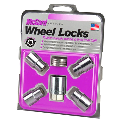 McGard Wheel Lock Nut Set - 4pk. (Reg. Shank Seat) M12X1.25 / 13/16 Hex / 1.38in. Length - Chrome 21153 21153 Photo - in package