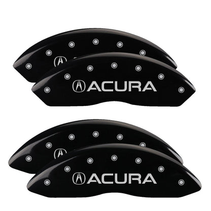 MGP 4 Caliper Covers Engraved Front & Rear Acura Black finish silver ch 39015SACUBK 39015SACUBK Photo - Primary
