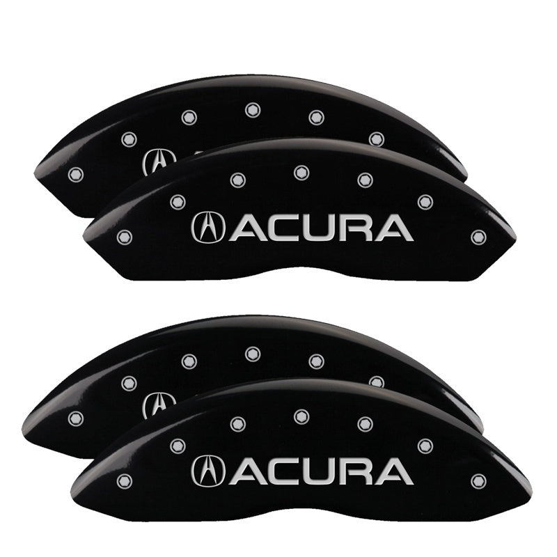 MGP 4 Caliper Covers Engraved Front & Rear Acura Black finish silver ch 39015SACUBK 39015SACUBK Photo - Primary