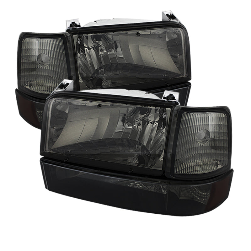 SPYDER Xtune Ford F150/Bronco 92-96 Headlights w/Corner Bumper 6pcs Amber- Smoke HD-JH-FB92-SET-AM-SM 5073143 5073143 Photo - Primary