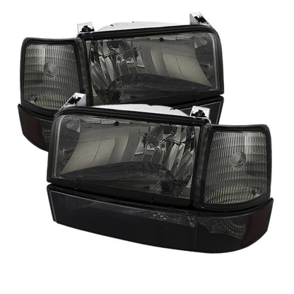 SPYDER Xtune Ford F150/Bronco 92-96 Headlights w/Corner Bumper 6pcs Amber- Smoke HD-JH-FB92-SET-AM-SM 5073143 5073143 Photo - Primary