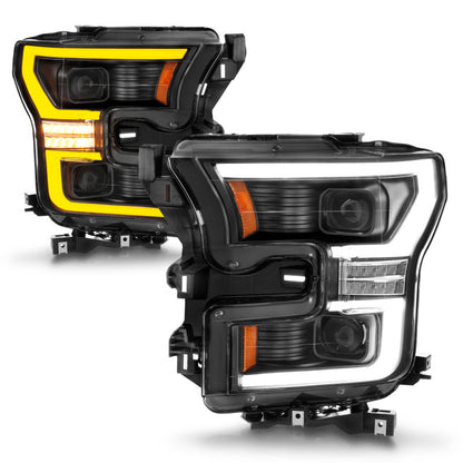 ANZO 15-17 Ford F-150 LED Projector Headlights - w/ Light Bar Switchback Black Housing 111547 111547 User 1