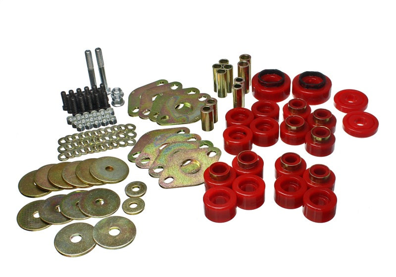 Energy Suspension 18-20 Jeep Wrangler JL Body Mount Set With Hardware - Red 2.4114R 2.4114R Photo - Primary